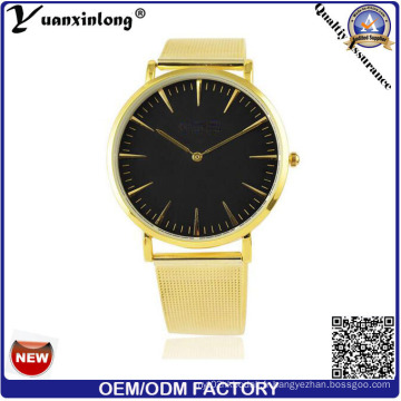 Yxl-636 Luxury Casual Men Lady Montres Gold Mesh Band Quartz Montres-bracelets